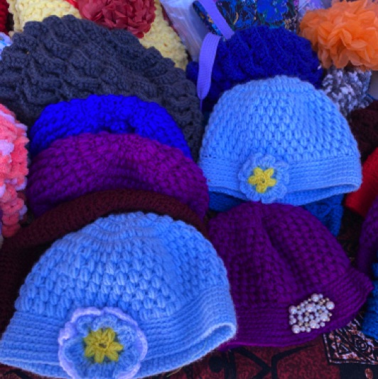 A small sample of hats made by the Knitting Group. And hats off to Linda, who leads the group!